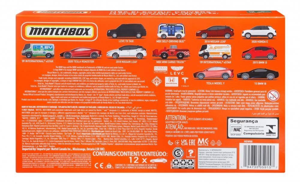 MB CAR 12 PACK ELÉCTRICO HGW60 AST PUD1 MATTEL